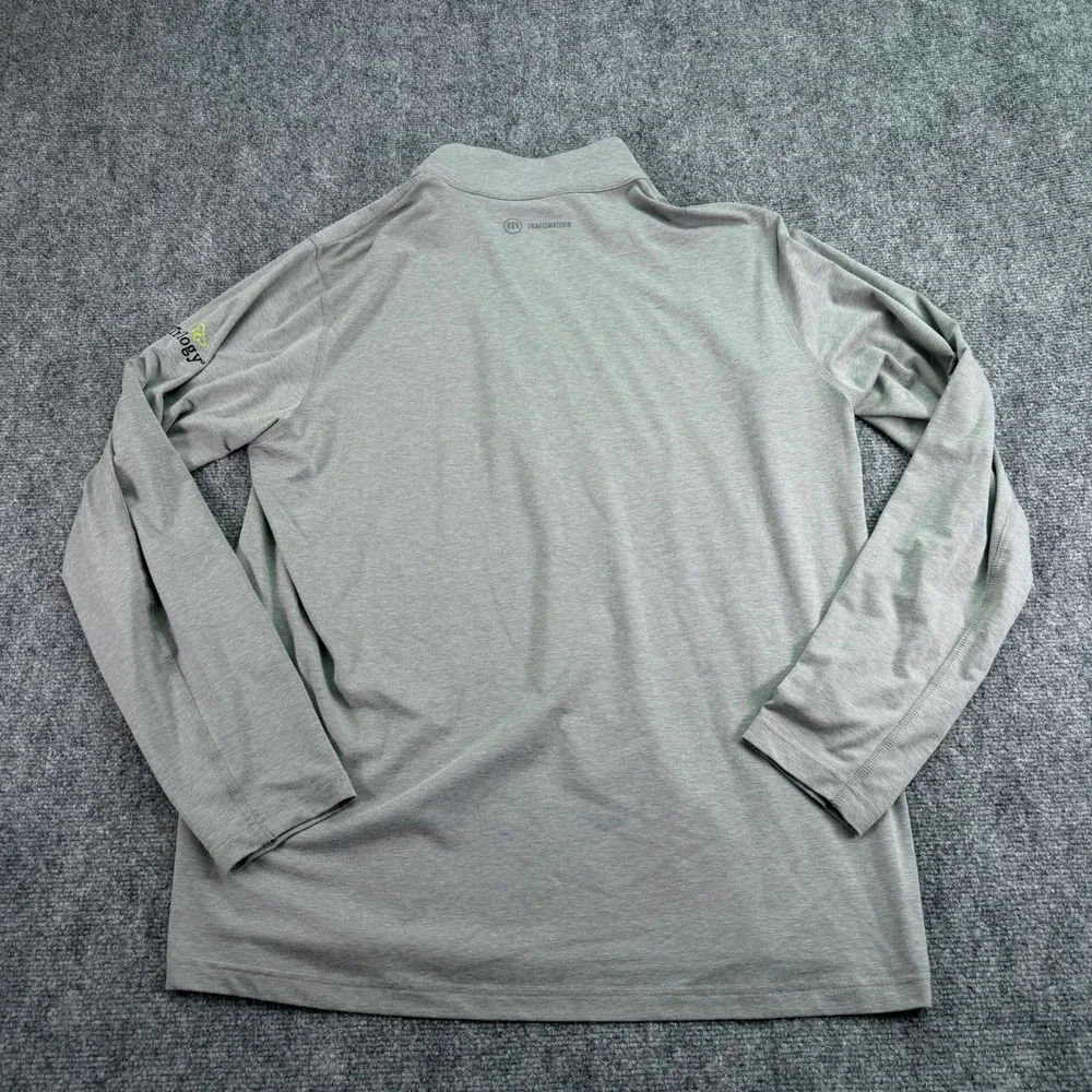 Travis Mathew Pullover Men Large Gray 1/4 Zip Long Sleeve Embroidered Golf *READ